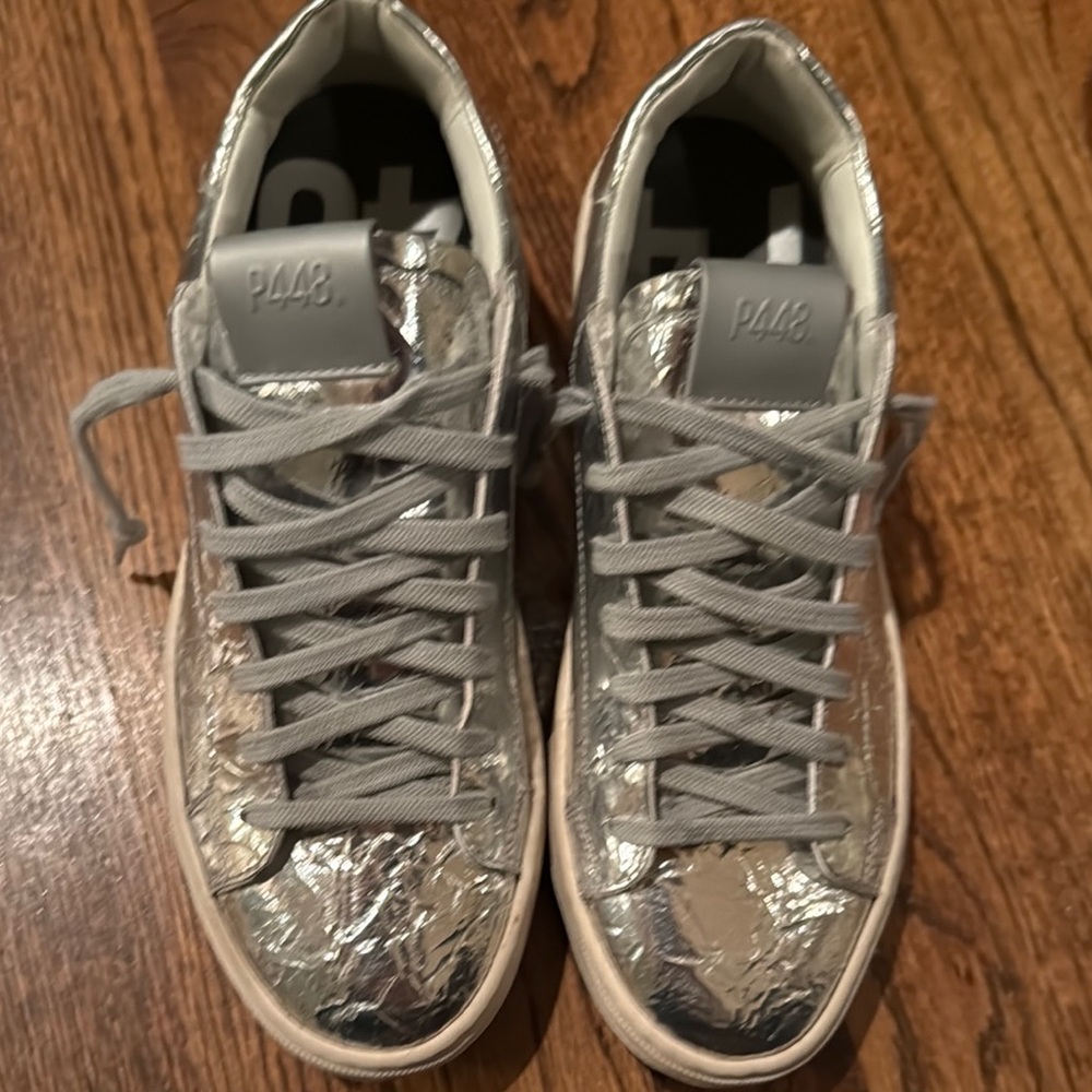P448 Silver Metallic Sneakers